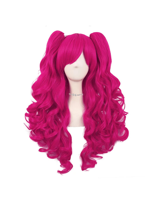 Hot Pink 28-Inch Twin-Ponytail Wig