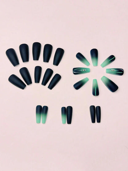 Blue Ombré Press-On Nail Set — 24 Pieces