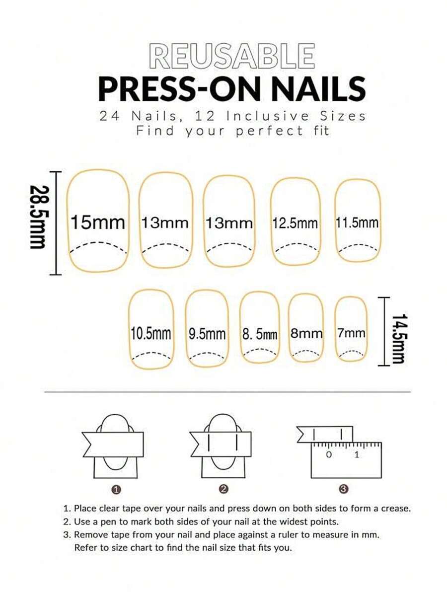 Blue Ombré Press-On Nail Set — 24 Pieces