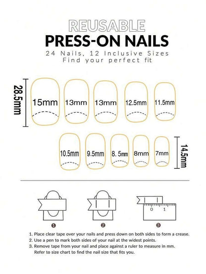 Blue Ombré Press-On Nail Set — 24 Pieces