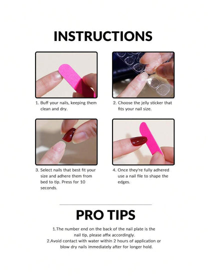 Blue Ombré Press-On Nail Set — 24 Pieces