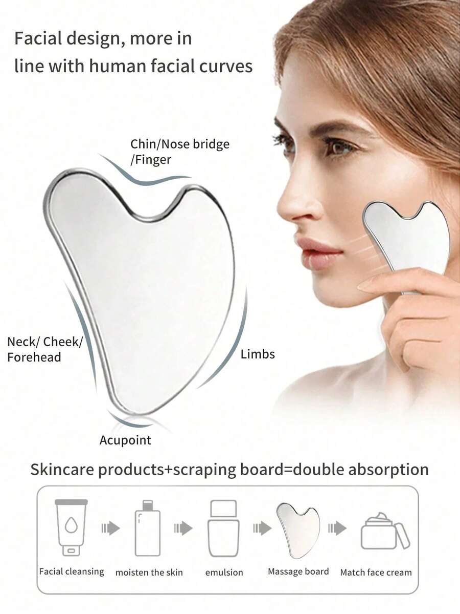 Heart-Shaped Stainless Steel Gua Sha Tool