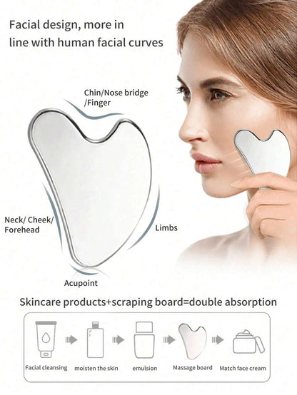 Heart-Shaped Stainless Steel Gua Sha Tool