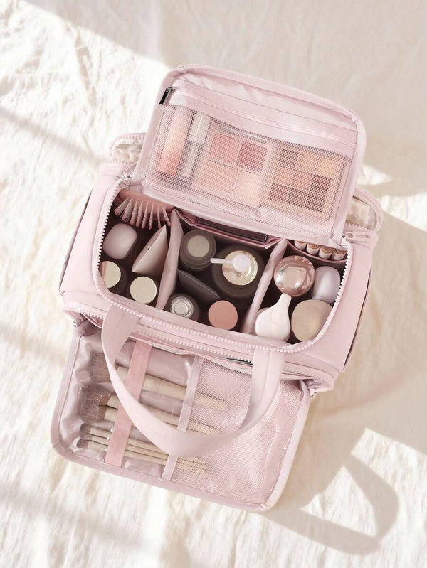 Multi-Pocket Fluffy Makeup Bag