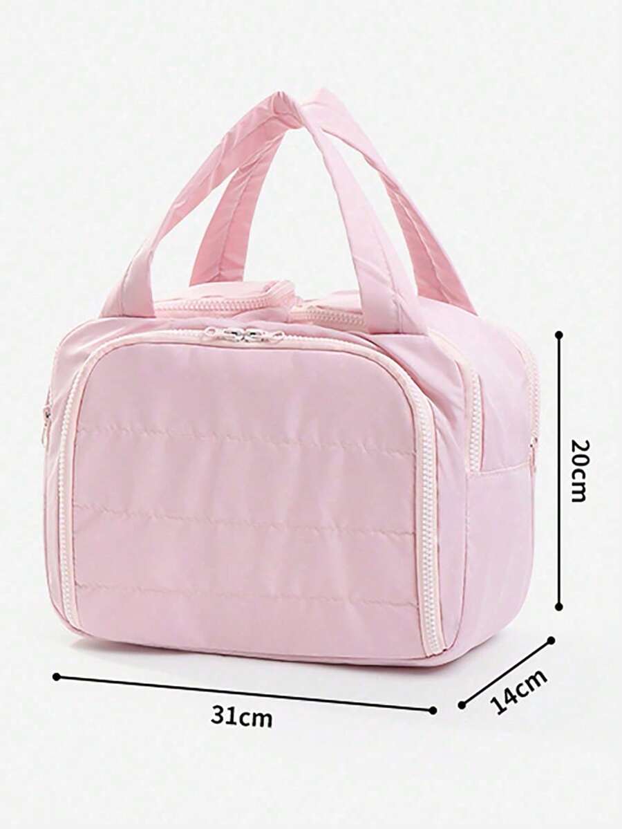 Dual-Opening Fluffy Makeup Bag