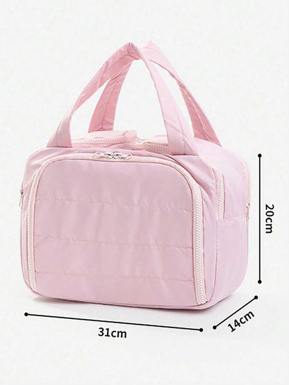 Dual-Opening Fluffy Makeup Bag