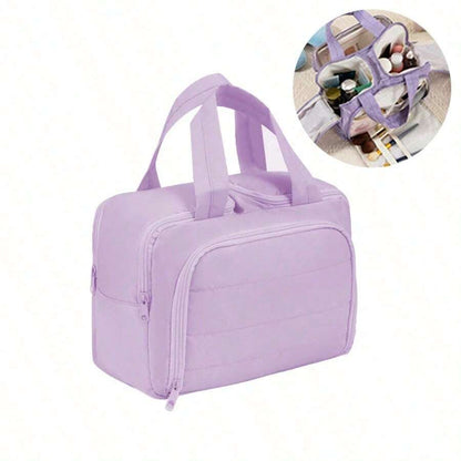 Dual-Opening Fluffy Makeup Bag