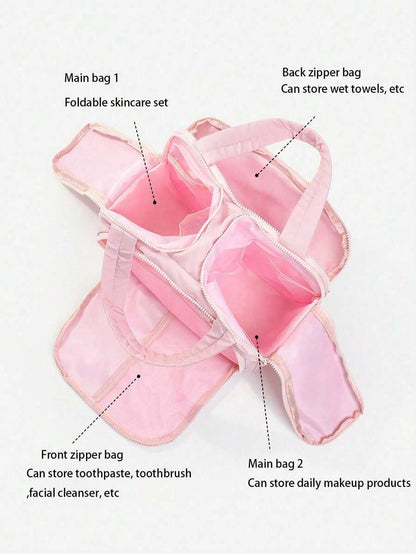 Dual-Opening Fluffy Makeup Bag