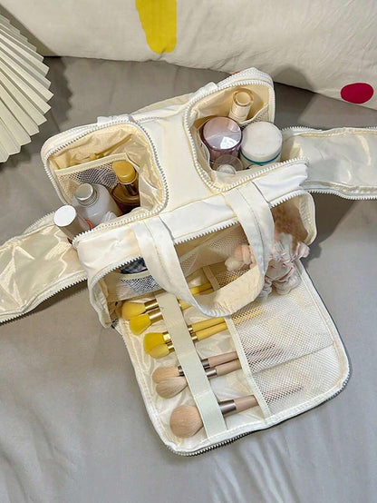 Dual-Opening Fluffy Makeup Bag